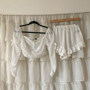 serpenti apparel white mesh bloomer and blouse set